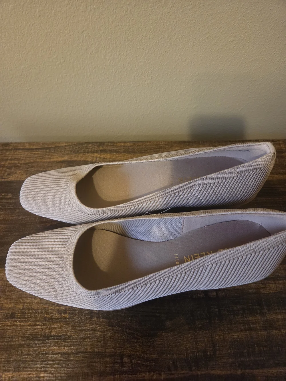 Anne Klein Women's Knit Ballet Flats in Beige